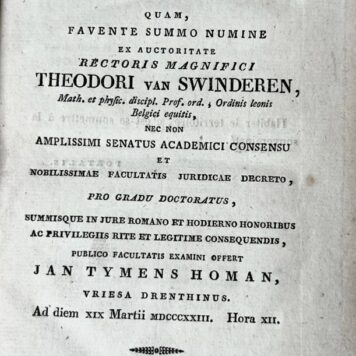 Dissertatio juridica inauguralis de delictis peregrinorum [...] Groningen J. Oomkens 1823