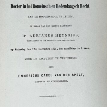 Stellingen [...] Leiden W.T. Werst 1874