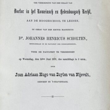 Stellingen [...] Leiden P. Somerwil 1876