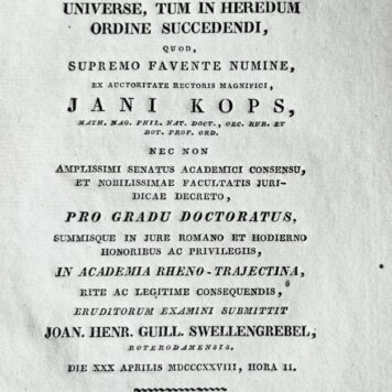 Specimen historico-juridicum inaugurale, de fontibus juris francici [...] Utrecht O.J. van Paddenburg 1828