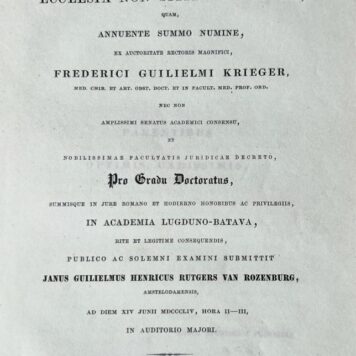 Dissertatio historico-juridica inauguralis de paroemio ecclesia non sitit sanguinem [...] Amsterdam C.A. Spin & zoon 1854