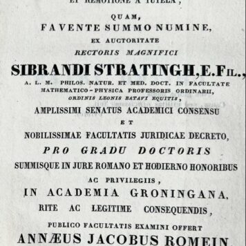 Dissertatio juridica inauguralis exhibens specimen jurisprudentiae comparatae in loco juris [...] Groningen W. van Boekeren 1832