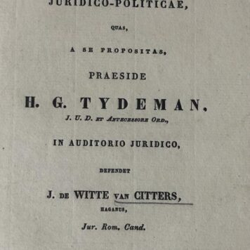 V. theses juridico-politicae [...] Leiden 1839