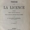 Thèse pour la licence [...] Poitiers A. Dupré 1873