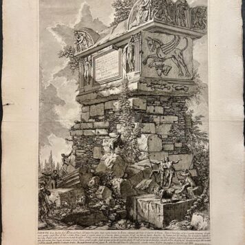 [Antique print, etching, Piranesi] Veduta di un Sepolcro fuori di Porta del Popolo sull'antica Via Cassia... [Tomba di Nerone / Nero's tomb], published 1756-1784, 1 p.