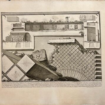 [Antique print, etching, Piranesi] Spaccato del Mausoleo di Ottaviano Augusto...(section of the Mausoleum of Augustus), published 1756-1784, 1 p.