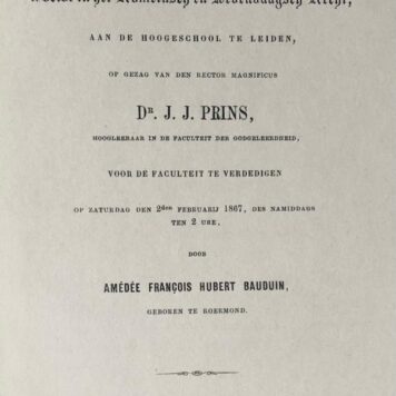 Stellingen [...] Leiden Jac. Hazenberg, Corn.z 1867