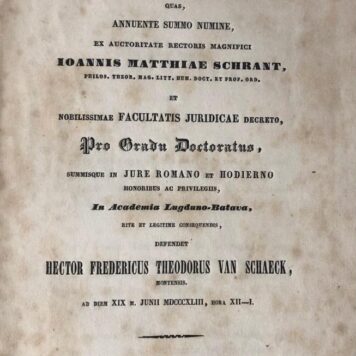 Theses juridicae inaugurales [...] Leiden J.H. Gebhard en Comp. 1843