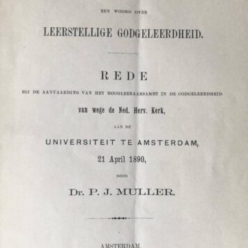 Denken en dichten. Een woord over leerstellige godgeleerdheid [...] Amsterdam F.W. Egeling 1890