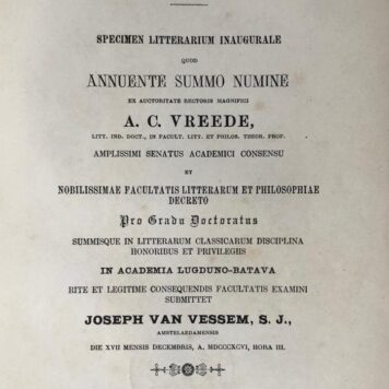 De M. Tullii Ciceronis de oratore libris. Specimen litterarium inaugurale [...] Gulpen M. Alberts & Zonen 1896