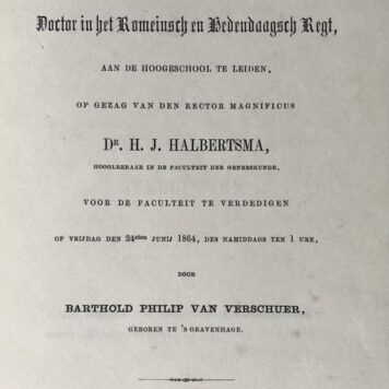 Stellingen [...] Leiden S.C. van Doesburgh 1864