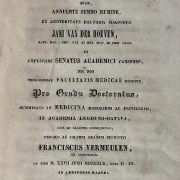 Dissertatio obstetricio medica inauguralis de partu praecoci [...] Leiden J.H. Gebhard en Comp. 1842