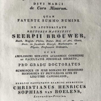 Dissertatio juridica inauguralis de lege laetoria et constitutione divi marci de cura minorum [...] Groningen C.M. van Bolhuis Hoitsema 1828