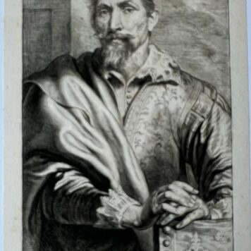 [Antique print, etching and engraving] Portrait print of FRANCISCUS SNYDERS. (Portrait of painter Frans Snyders), published ca. 1650, 1 p.