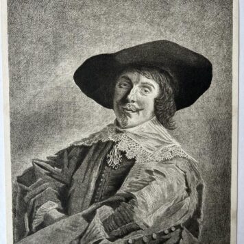 [Antique print, etching] Portrait of Frans Hals (portret van schilder Frans Hals), 1 p.