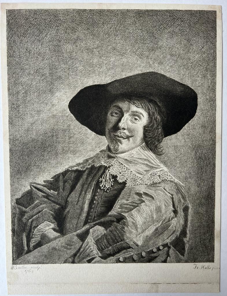 [Antique print, etching] Portrait of Frans Hals (portret van schilder Frans Hals), 1 p.