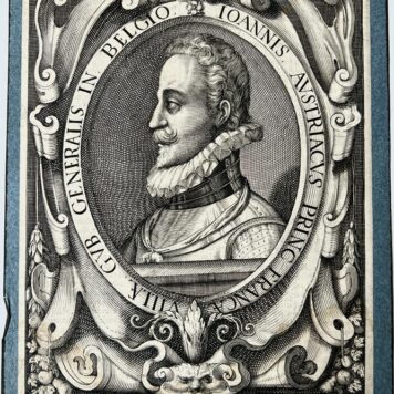[Antique portrait print, etching and engraving] IOANNIS, AVSTRIACVS PRINC FRANCÆ VILLÆ, GVB, GENERALIS IN, BELGIO [Juan I of Austria (1547-1578)/Jan van Oostenrijk], 1 p.
