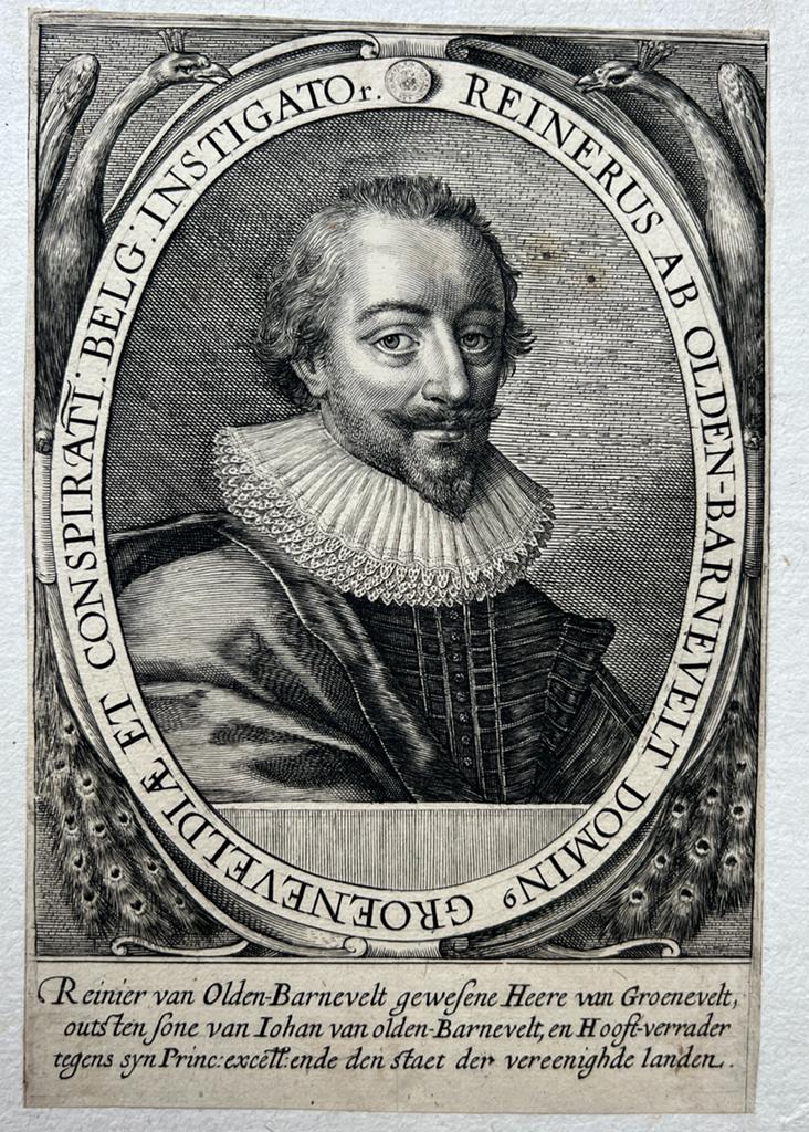 [Original engraving/gravure by Crispijn van de Passe] Portrait print of Reinier van Oldenbarnevelt (ca. 1588-1623), 1 p.
