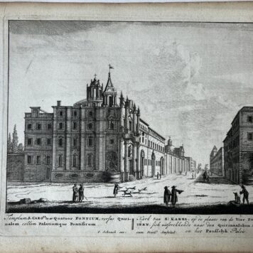 [Antique print, etching/ets, Roma] Templum C. CAROLI in ar: Quatuor FONTIUM... Views of Rome [Set title] (San Carlo alle Quattro Fontane), published 1705, 1 p.