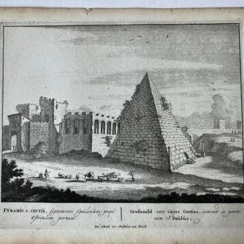 [Antique print, etching/ets, Rome] PYRAMIS C. CESTII... Views of Rome [Set title] (Piramide van Cestius), published 1705, 1 p.