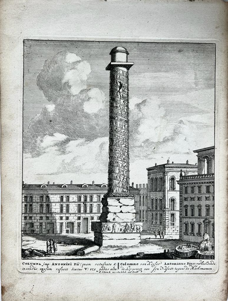 [Antique print, etching/ets, Rome] COLUMNA imp. ANTONINI PII... Views of Rome [Set title] (Zuil van Marcus Aurelius), published 1705, 1 p.