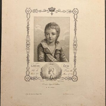 [Antique print, lithography, 19th century] Portrait of the young Louis XVII (Lodewijk de 17e), 1 p.