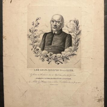 [Antique print, lithography, 1832] Portrait of Abraham Josephus van Lith, pastor in Heereveen Friesland, 1 p.