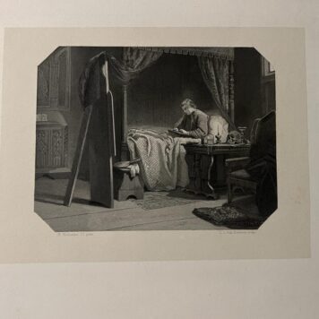 [Lithography, lithografie, 19th century] Two lithography's of artist Lucas van Leijde (Lukas van Leiden) (1494-1533), published 19th century with text, 5 pp.