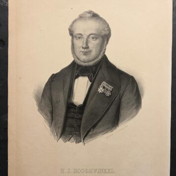 [Lithography, lithografie, 19th century] Portrait of H.J. Hooghwinkel (1847-1865), lithographed by F.B. Waanders, 1 p.