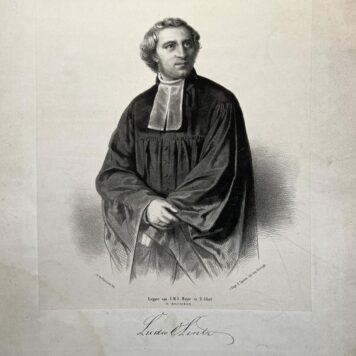 [Lithography, lithografie, 19th century] Portrait of preacher Ludwig Carl Lentz (1807-1895), Lutherian preacher in 1839-1883, lithographed by Spanier after Hofmeister, published by J.M.E. en D. Allart Amsterdam, 1 p.