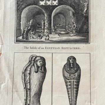 [Antique print, etching and engraving] The inside of an Egyptian-Sepulchre. Egyptian mummies, published ca 1778, 1 p.
