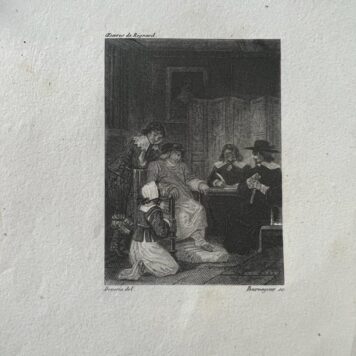 [Antique print, etchings] Four etchings from Jean-François Regnard, Oeuvres complètes de Regnard Chez Haut-Coeur, Paris 1820, 4 pp.