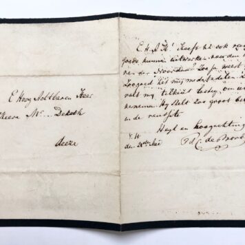 [Manuscript 19th century] Letter of P.A.C. de Bordes, d.d. 24-5-?, to mr. De Keth, about Mr. Van der Noordaa. Manuscript, 8°, 1 p. (19th century).