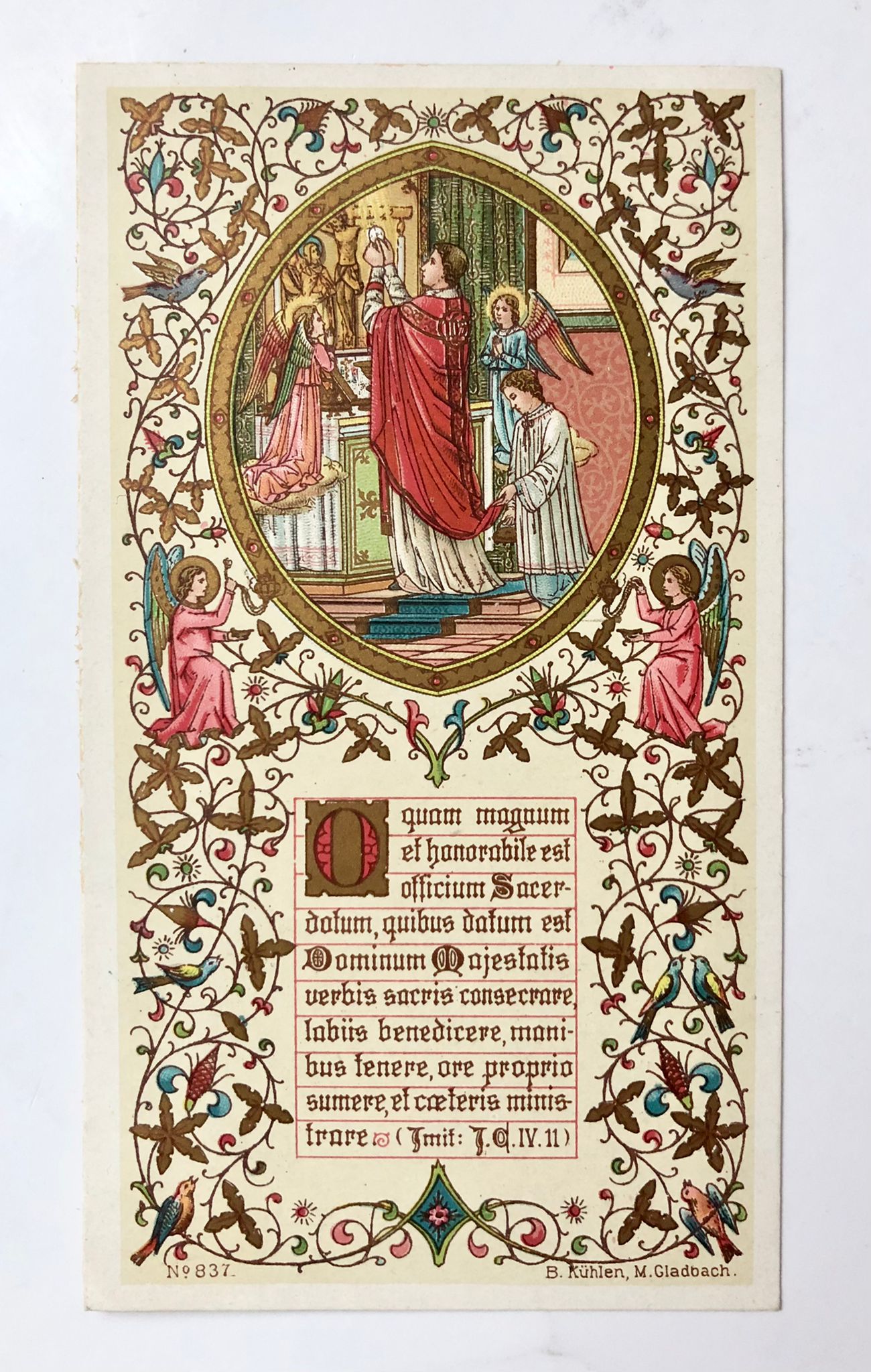 [Prayer card, Bidprentje, devotieprentje 1903] Prayer card for the 25-year jubileum of priest B.A.A. Smeeman, pastor inte Monnickendam, 1903.
