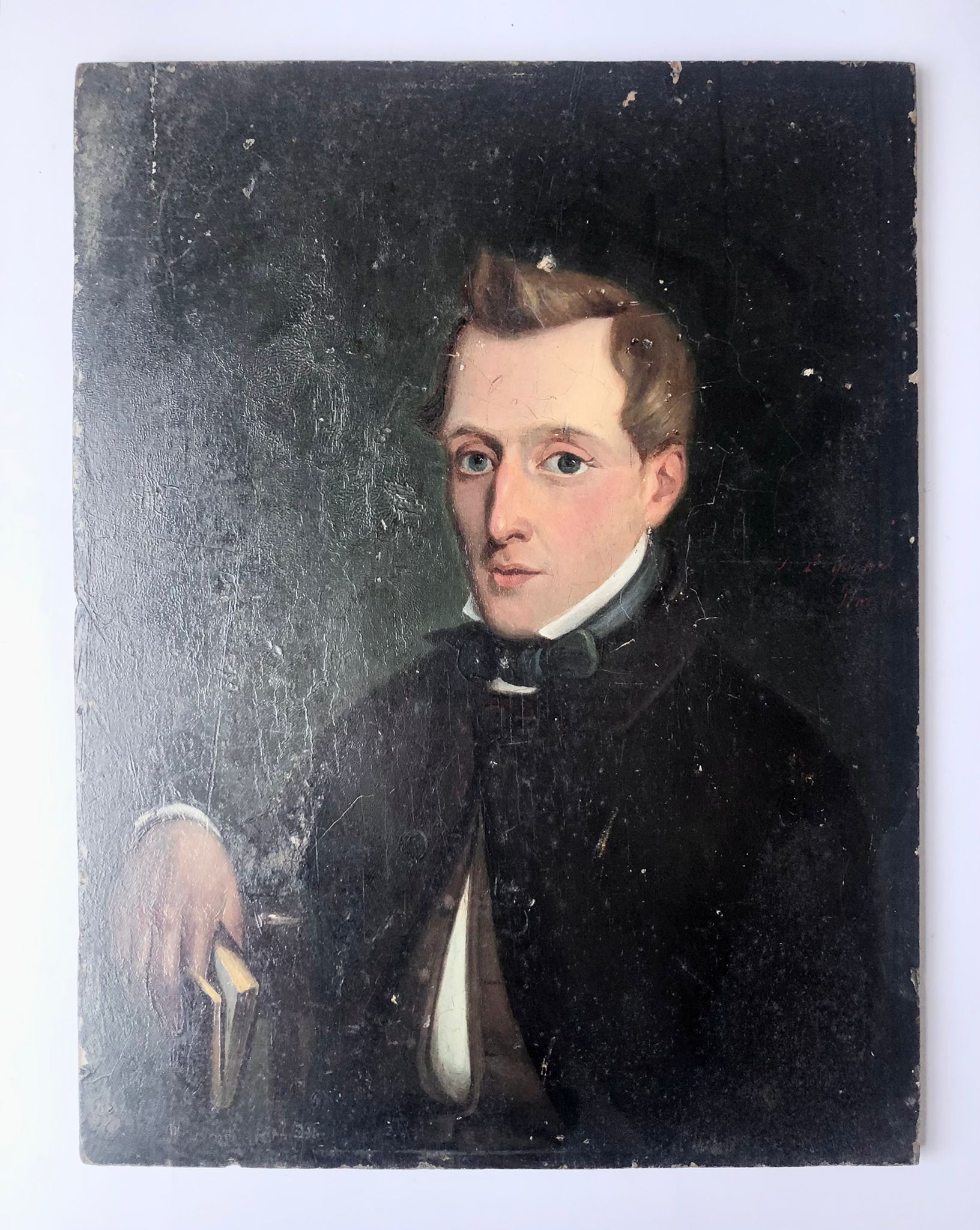 [Antique painting, oil on panel] Portrait of Jacob Polar of Polak, 1858.