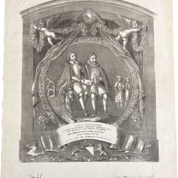 [Antique print, lithography, 20th century] Lithography of anonymous 19th century print of the portraits of Dirk Jacobsz. van Veldhuisen and Gijsbert Jansz. van der Hoolck, mayors (burgemeesters) in Utrecht in 1636, 1 p.
