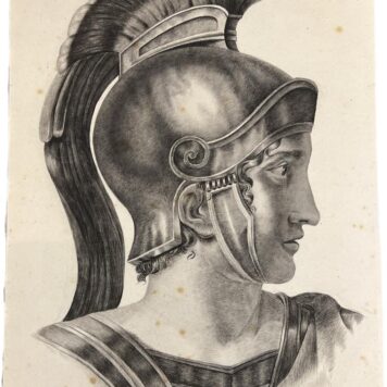 [Two original drawings, 19th century] Horatius by G.v Laren ft (?) and other Roman soldier, 19th century, 1 p.