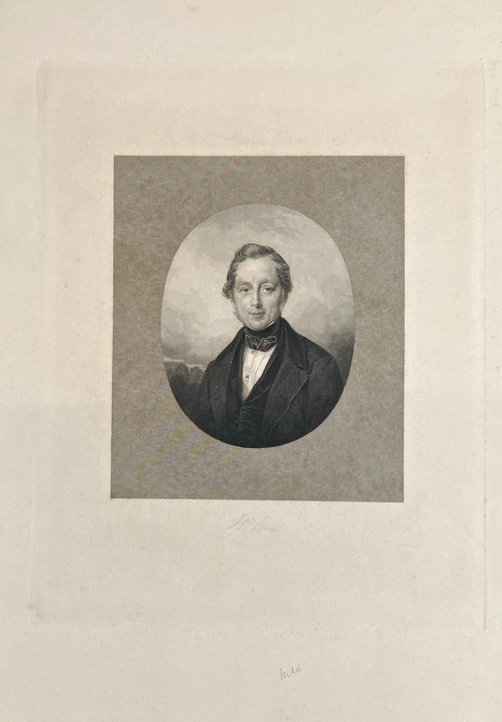  - [Original etching and engraving, publishing date unknown] Portrait of Van Land, medical doctor, 1 p.