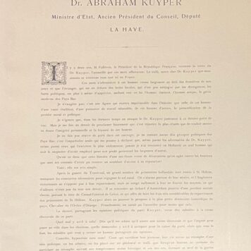 [Original lithograph, 20th century] Portrait print of politician Abraham Kuyper (1837-1920), 1 p.