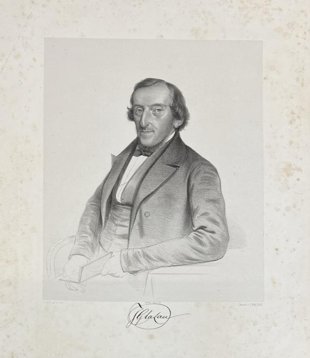 [Original lithograph, 20th century] Portrait of lawyer and publisher of Leidsche courant Johannes Gerardus La Lau (1799-1857), 1 p.