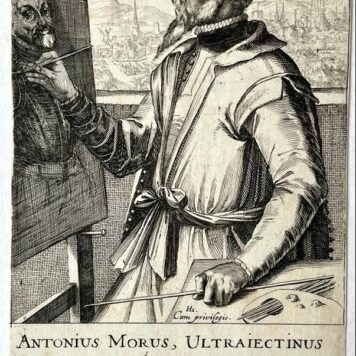 [Antique engraving, published 1610] Portrait print of artist Antonius Mor, 1 p.