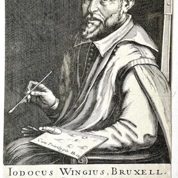 [Antique etching, ca 1630] [40] Portrait of artist Joos van Winghe, Jodocus Wingius, Bruxell. Pictor. (Pictorum aliquot celebrium, præcipué Germaniæ Inferioris, effigies; series title), 1 p.