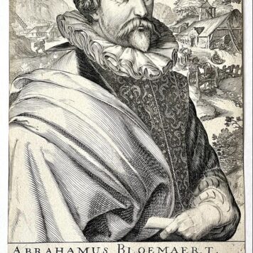 [Antique portrait print, etching and engraving, published 1610] Portrait print of artist Abraham Bloemaert, published 1610, 1 p.