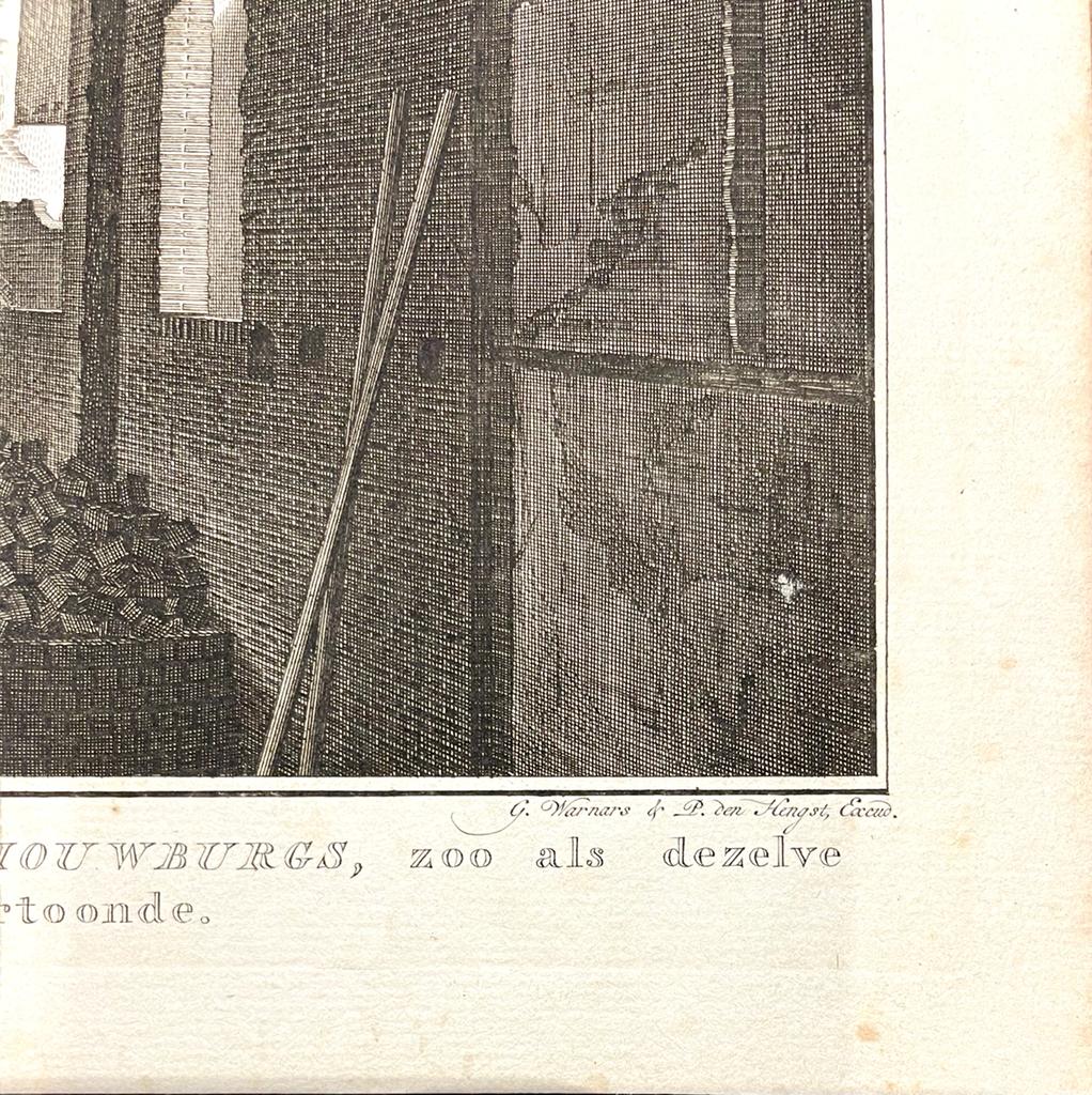 [Antique engraving, 19th century] Afbeelding van den ruine des Amsterdamschen schouwburgs, zoo als dezelve zich op zaterdag den 16 may 1772 vertoonde, published 19th century, 1 p.