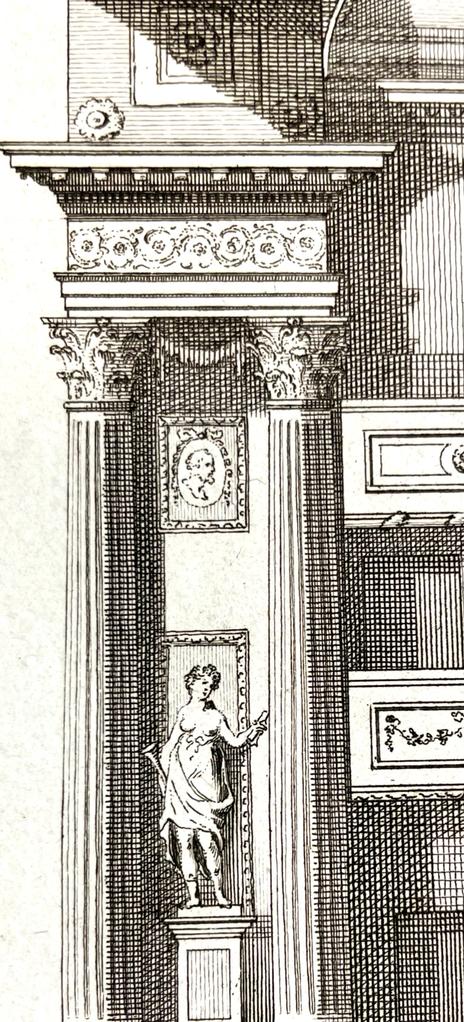 [Antique print, 1774] DOORSNEEDE VAN HET GEBOUW INDE LENGTE. [Afbeeldingen van den Schouwburg te Amsterdam, series title], published 1774, 1 p.