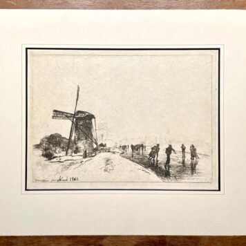 [Antique print, etching, 1862] View on the town of Massluis (Maassluis), dated 1862, 1 p.