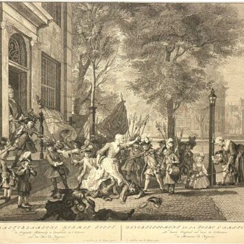 [Antique etching and engraving, ca 1750] Het Amsterdamsche Kermis Feest. / Divertissement de la Foire d' Amsterdam, published ca 1750, 1 p.