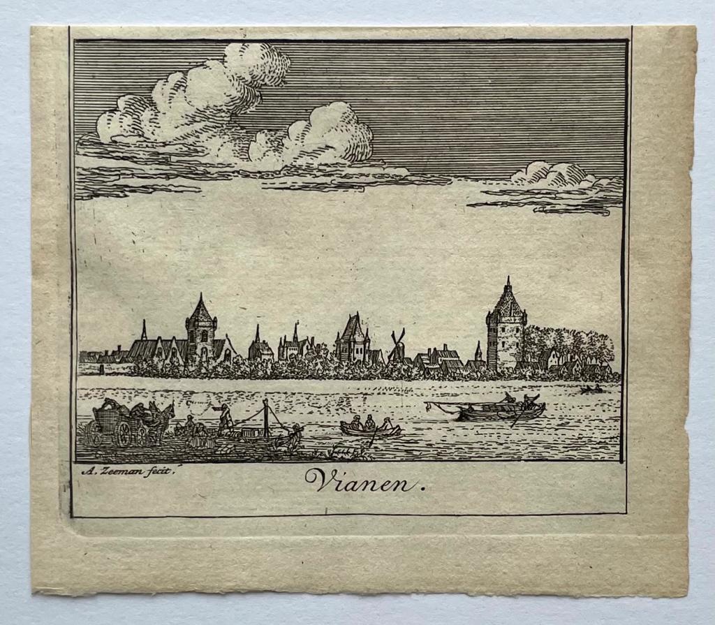 [Antique print, city view, 1730] Vianen, published 1730, 1 p.