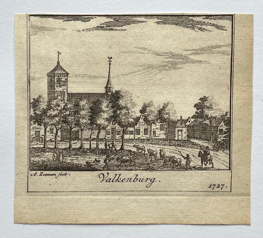 [Antique print, city view, published 1727] Valkenburg, published 1727, 1 p.