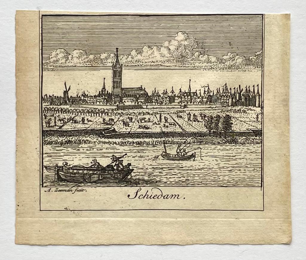 [Antique print, city view, 1730] Schiedam, published 1730, 1 p.